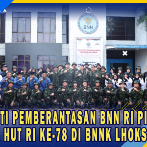Deputi Pemberantasan BNN RI Pimpin Upacara HUT RI Ke-78 di BNNK Lhokseumawe