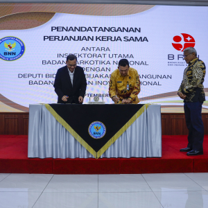 penandatanganan Kerjasama BNN dengan BRIN dan PT. Rajawali