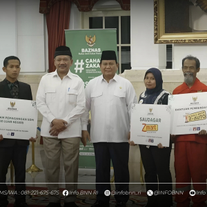 BNN HADIRI PENYERAHAN ZAKAT PRESIDEN RI KEPADA BAZNAS