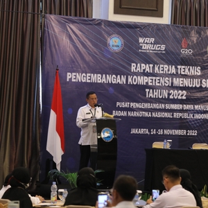Rapat kerja Teknis Pengembangan Kompetensi Menuju SDM BNN RI Unggul Tahun 2022 — foto 6