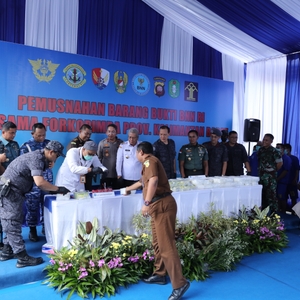BNN RI MUSNAHKAN BARANG BUKTI NARKOTIKA DARI WILAYAH PERBATASAN INDONESIA-MALAYSIA DI PONTIANAK — foto 21