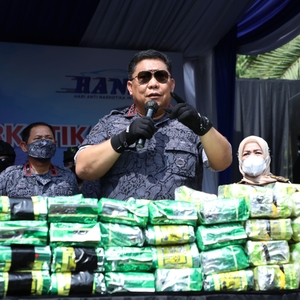 Pemusnahan Barang Bukti 308 kg sabu dan 29 ribu butir happy five — foto 1