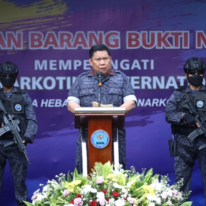 Pemusnahan Barang Bukti 308 kg sabu dan 29 ribu butir happy five — foto 3
